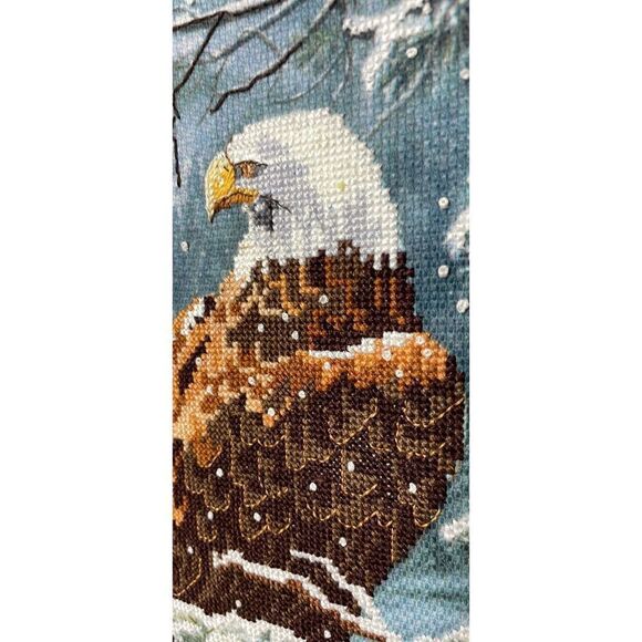 Spirit of the Wild Bald Eagle Framed Cross Stitch Art - Picture 3 of 7